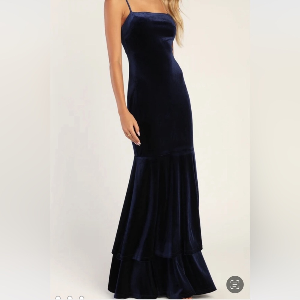 Navy Velvet Dress